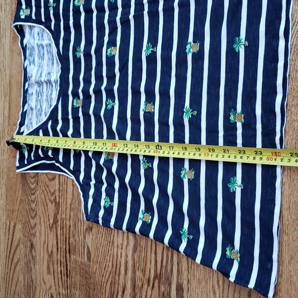 (XL) Talbots 100% Cotton Embroidered Lightweight Tropical Stripe Tank Top Casual - Picture 5 of 8